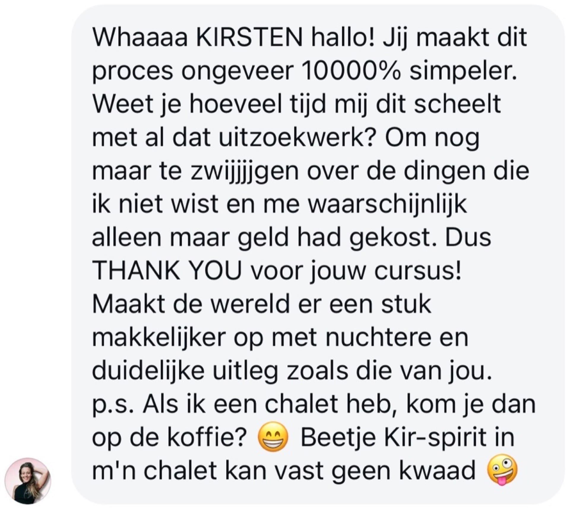 Schermafbeelding van een review van een cursist: rev13