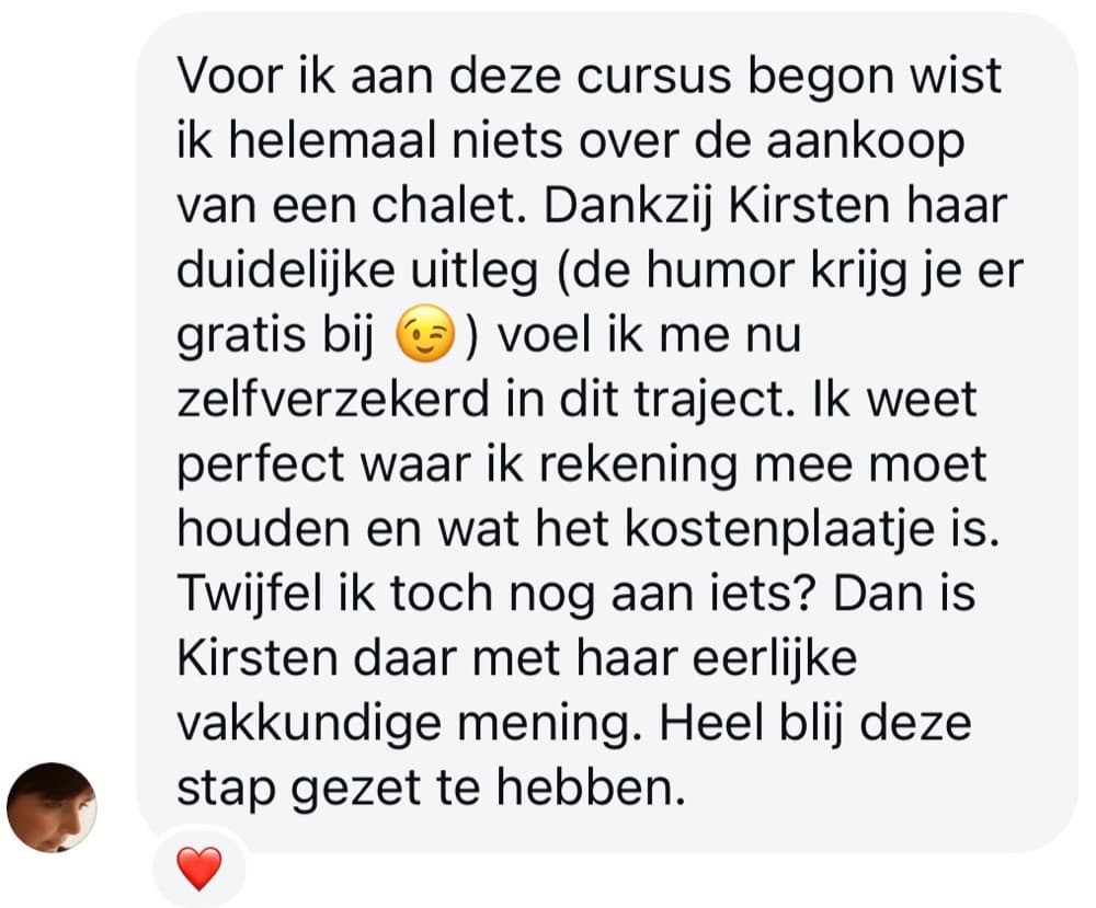 Schermafbeelding van een review van een cursist: review1