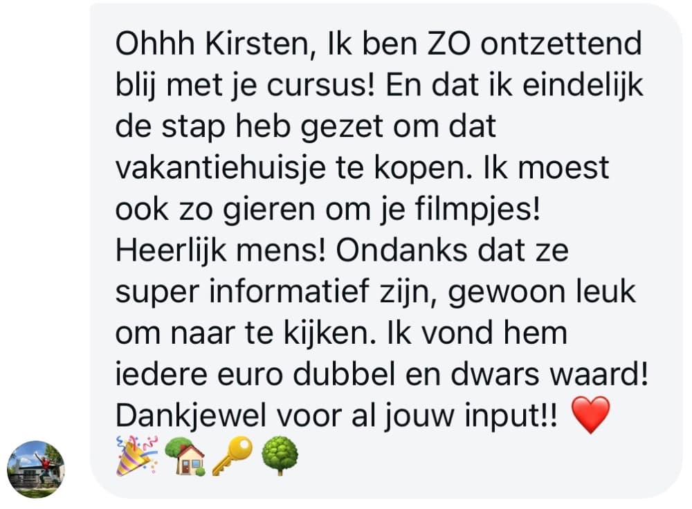 Schermafbeelding van een review van een cursist: review4