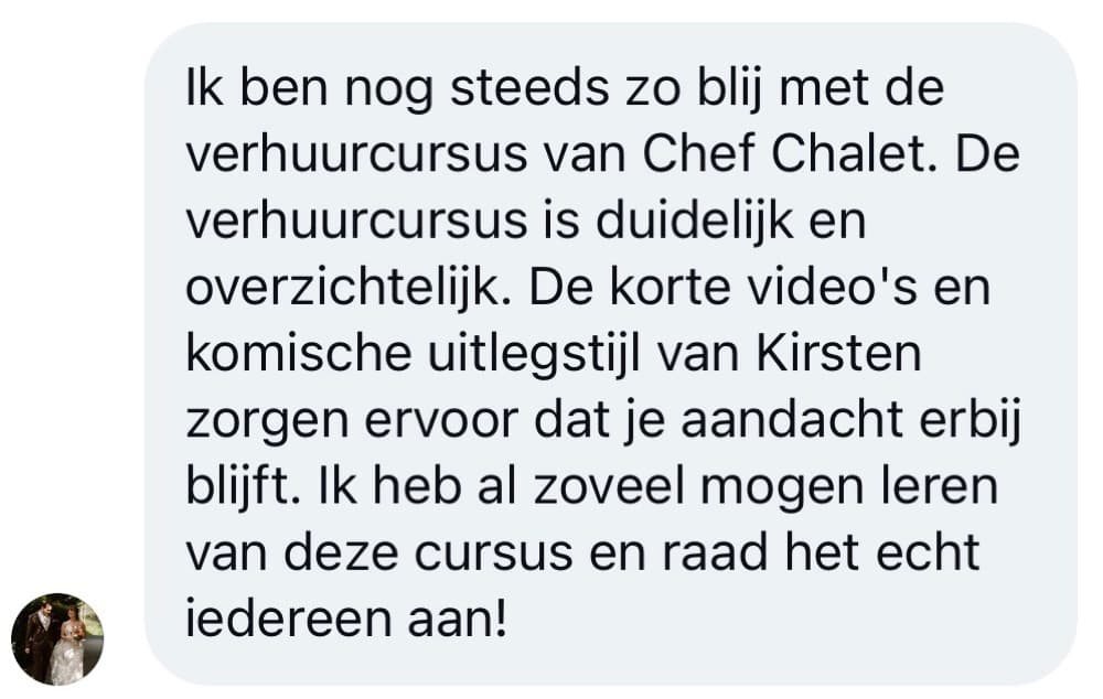Schermafbeelding van een review van een cursist: verhuur IMG 7498