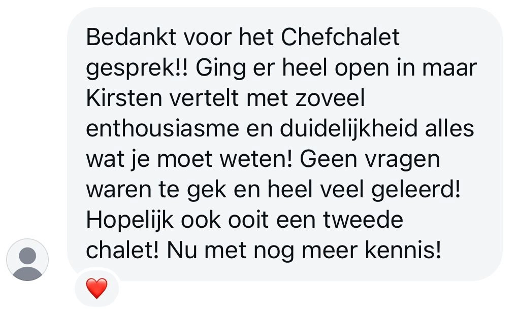 Review Chef Chalet gesprek Sessie