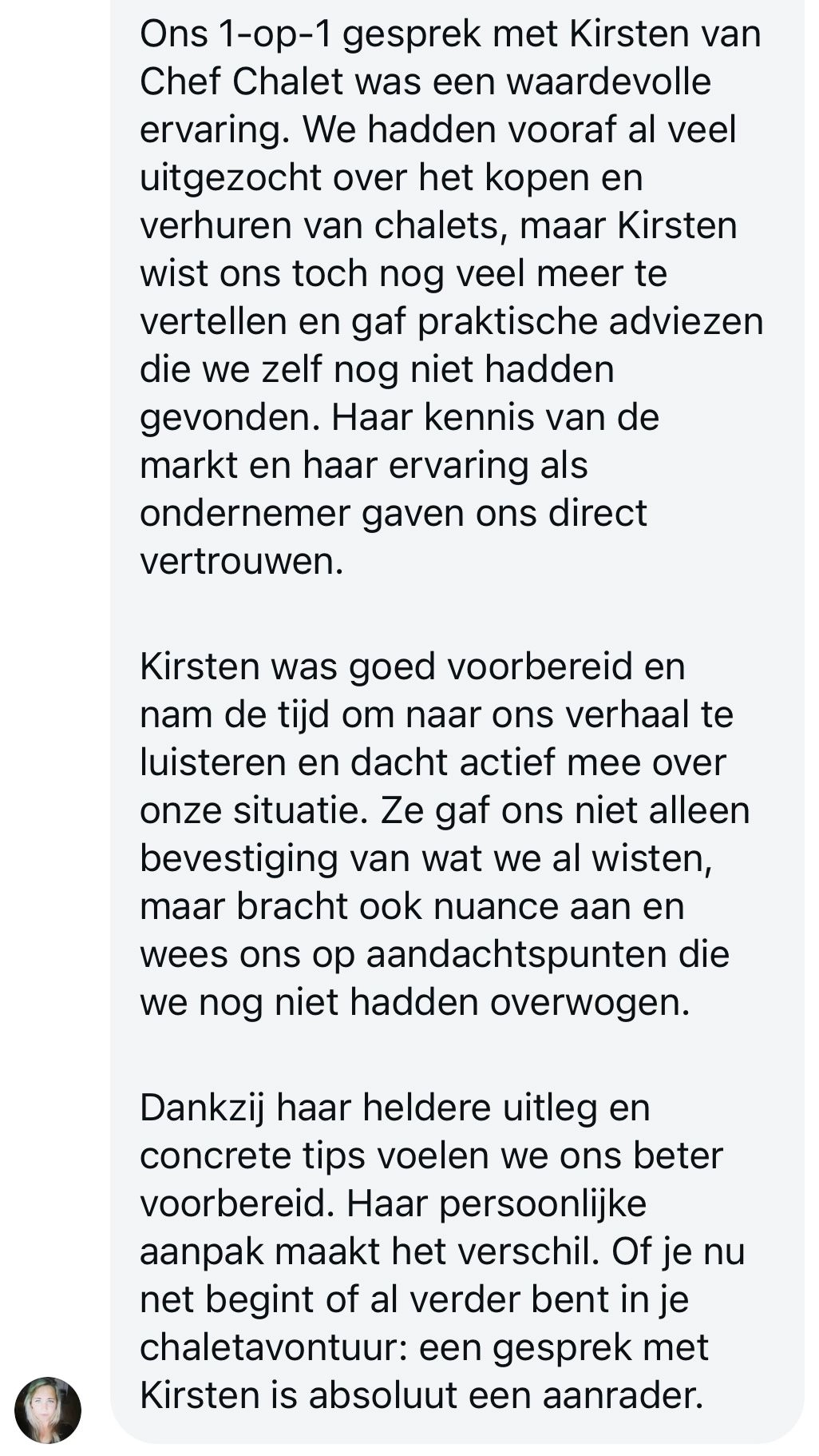 Review Chef Chalet gesprek Sessie