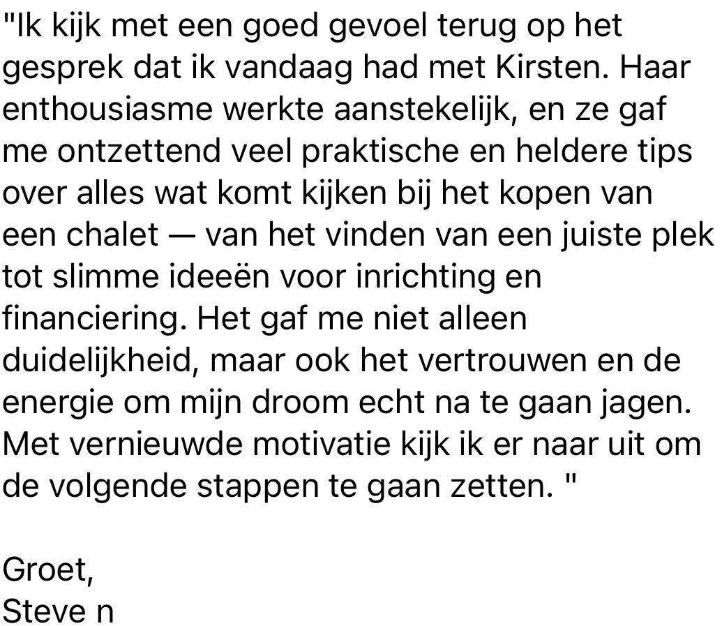 Review Chef Chalet gesprek Sessie